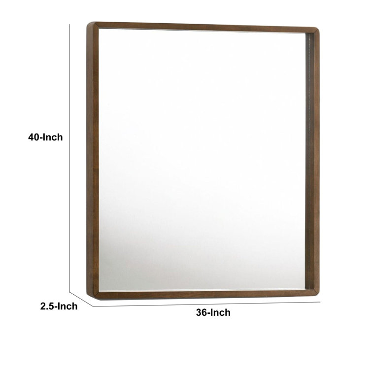 Hokku Designs Genrikh Wood Rectangle Wall Mirror Wayfair Canada